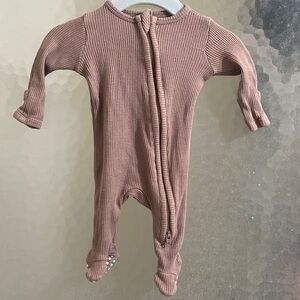 🌈 Angel Dear Bamboo Footed Sleeper Newborn Waffle Knit Brown